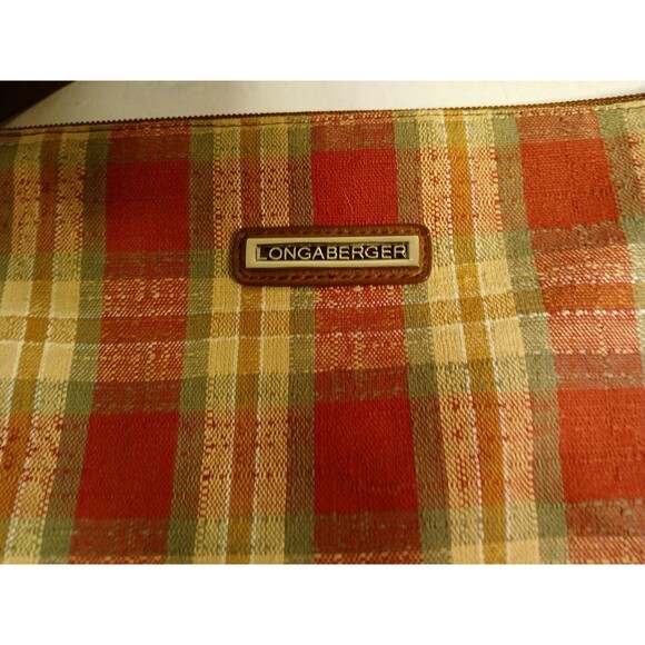 Longaberger Homestead Crossbody Purse Bag Plaid Multicolor RED/GREEN/Beige - Picture 3 of 16